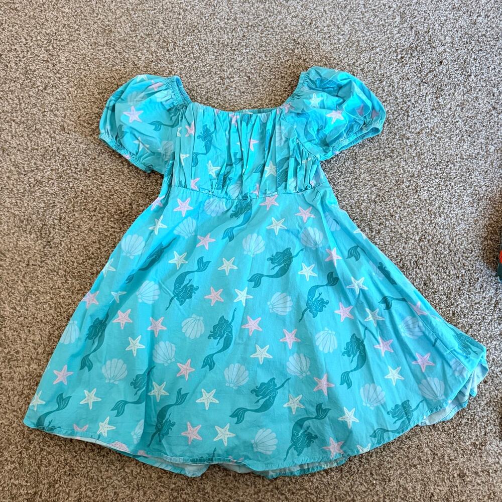Disney Princess Little Mermaid Swing Dress Blue Ariel Girls Size Small (6/7)